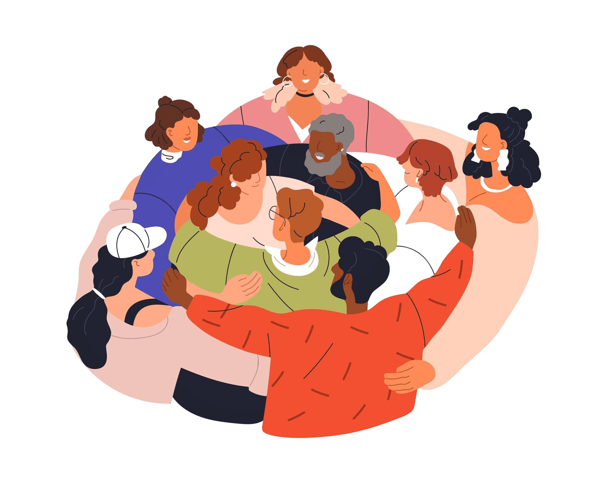 People from different backgrounds supporting one another as a community